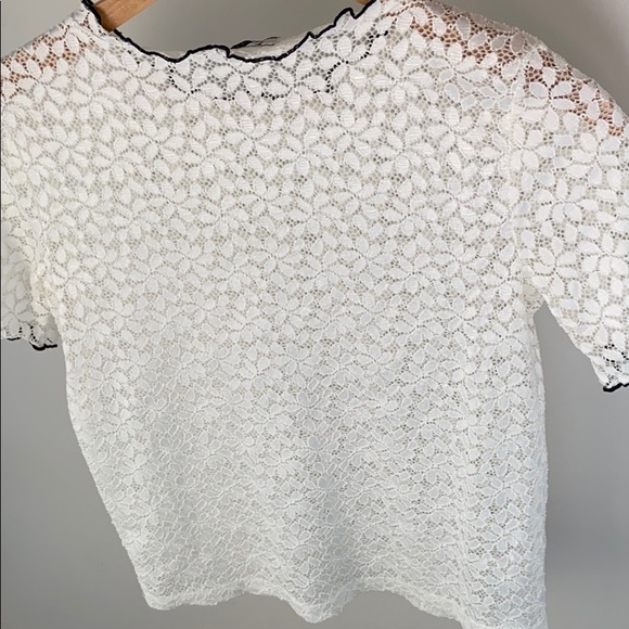 Zara White lacey shirt - Picture 3 of 3